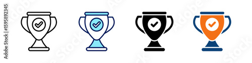 Trophy All In One Icon Multi Styles Vector Set