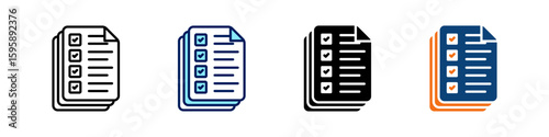 Document All In One Icon Multi Styles Vector Set