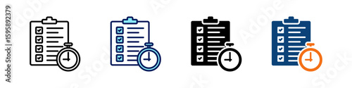 Deadline All In One Icon Multi Styles Vector Set