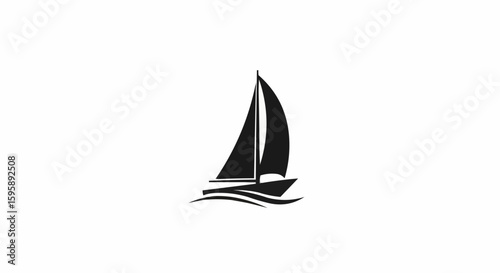Sailboat icon, stock vector, boat logo isolated on white background 