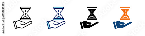 Hourglass All In One Icon Multi Styles Vector Set
