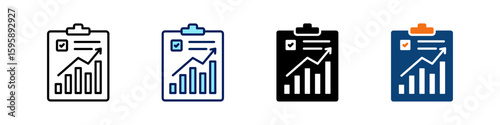 Graph All In One Icon Multi Styles Vector Set