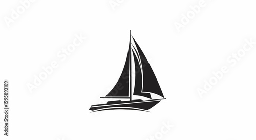 Sailboat icon, stock vector, boat logo isolated on white background s