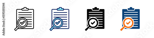 Audit All In One Icon Multi Styles Vector Set