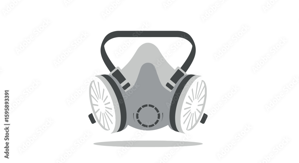 Industrial Respirator Mask Safety Equipment Icon Industrial Respirator Mask Safety Equipment Icon