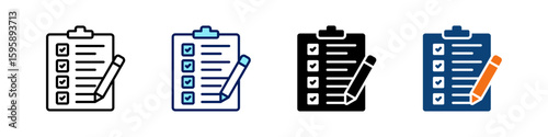 Exam All In One Icon Multi Styles Vector Set