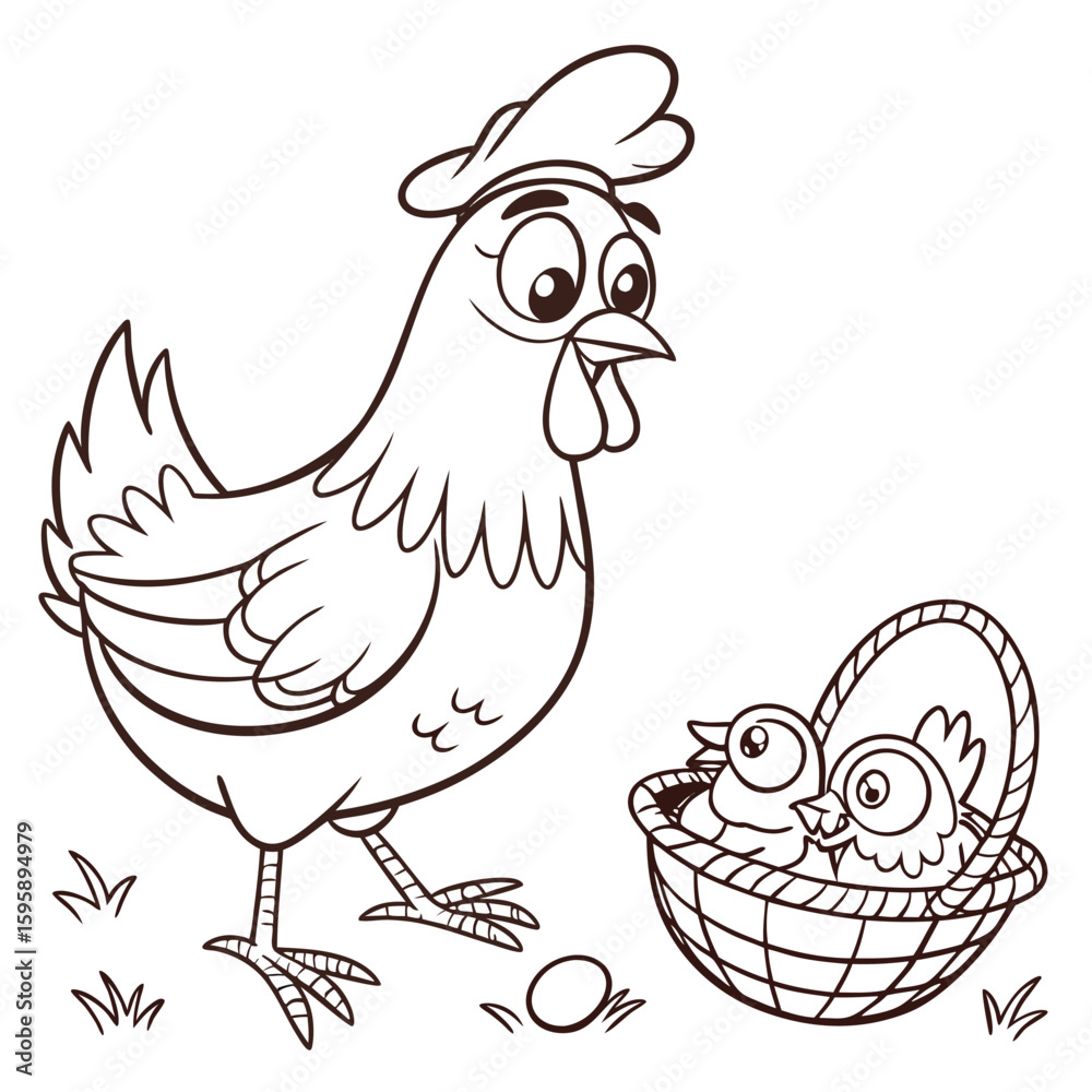 Fototapeta premium A versatile collection of twenty distinct hen line art illustrations perfect for a variety of creative projects and designs
