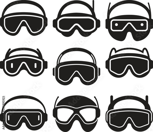 Collection of Various Ski Goggles Designs
