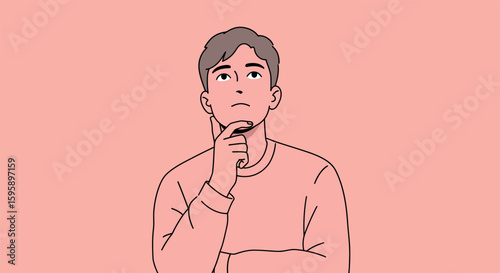 Man Deep in Thought Illustration