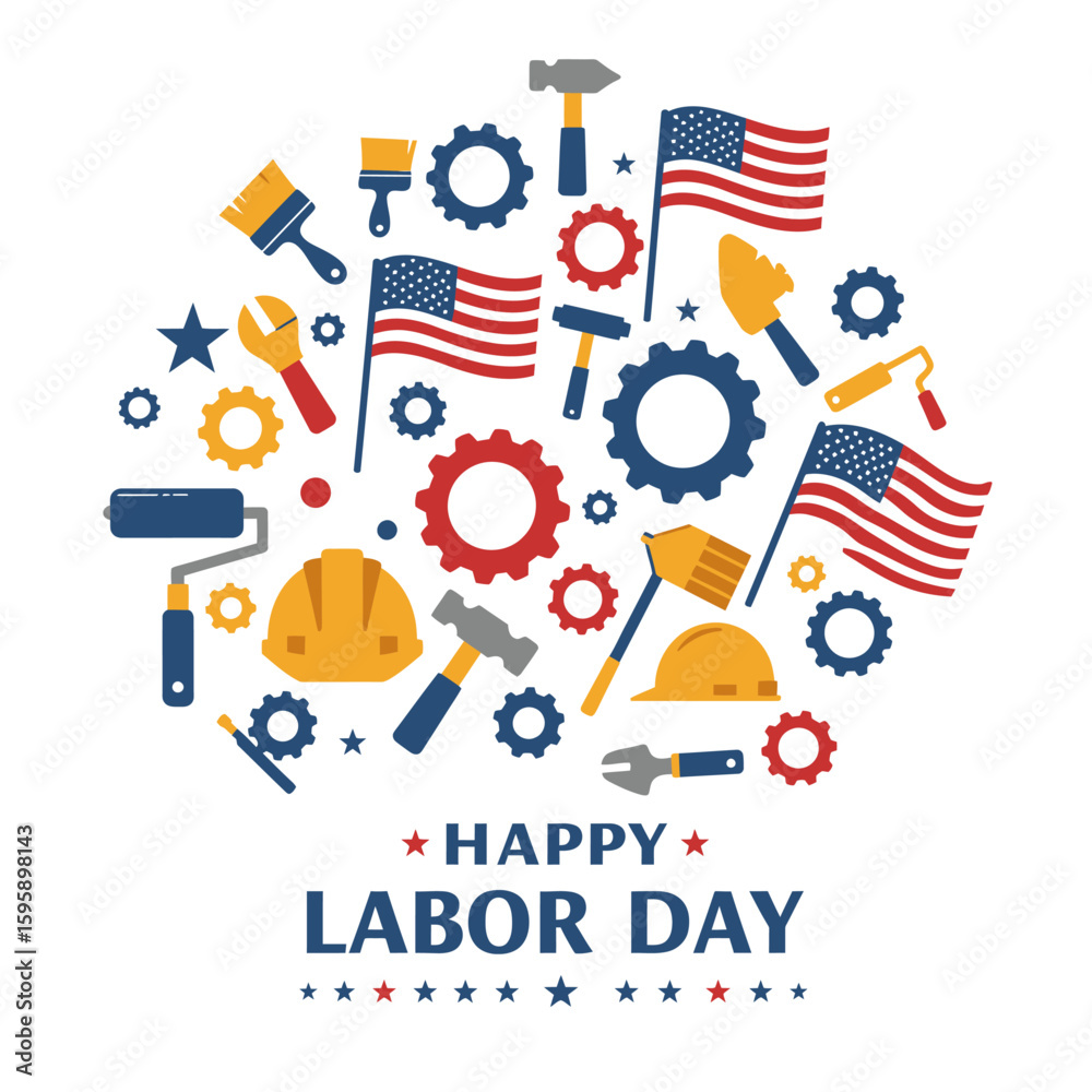 Fototapeta premium Labor Day. Creative Vector Banner for USA Holiday