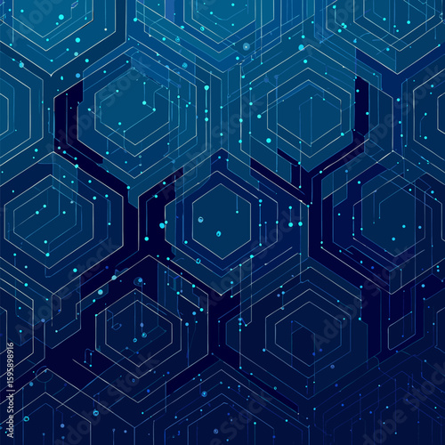 Futuristic Tech Abstract Background with Neon Glowing Lines

