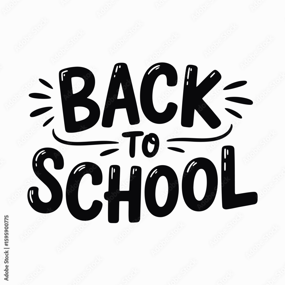 Back to School Hand Lettered Typography Design Back to School Hand Lettered Typography Design