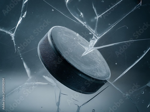 Shattered Glass: Hockey Puck Impact