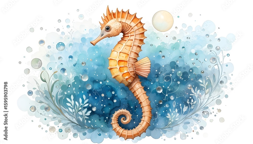 Fototapeta premium sea horse and sea animals