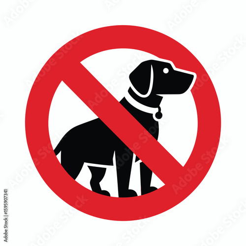 No dogs allowed sign with silhouette of a dog