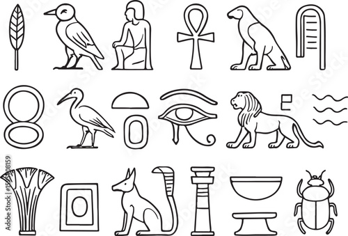 Egyptian Hieroglyphs and Symbols Collection ancient Egypt