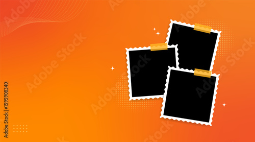 Three photo frames in modern style