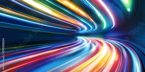 Abstract Colorful Light Trails Speed Motion Dynamic Energy Background red art blue pink fast green