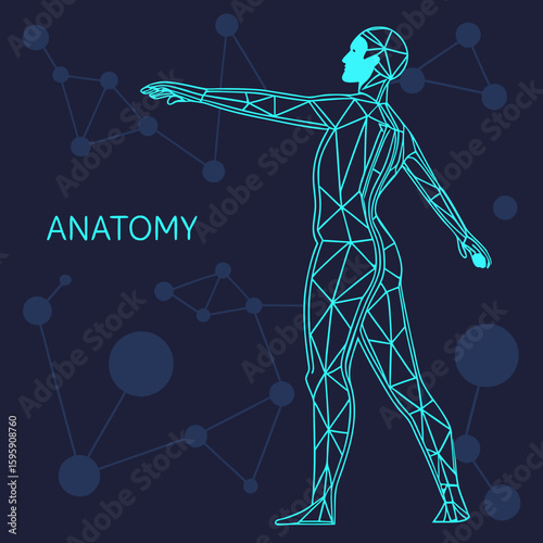 
a man in a low poly pose