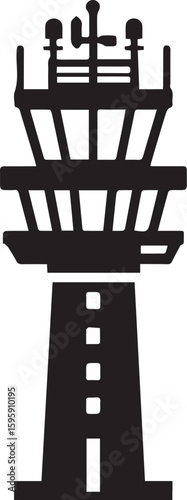 Control Tower icon silhouette vector