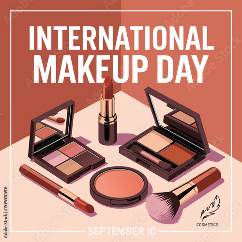 International makeup day, with makeup tools and September 10.
