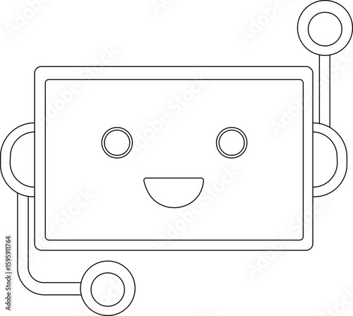 Chatbot icon.Artificial Intelligence machine Learning and chat bot.Ai chatbot icon featuring communication and translation symbols., Outline Symbol Vector Illustration.chatbot ai with a robot.