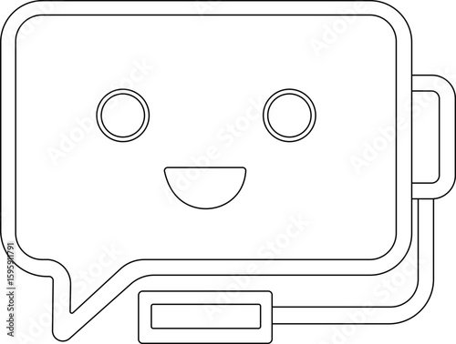 Chatbot icon.Artificial Intelligence machine Learning and chat bot.Ai chatbot icon featuring communication and translation symbols., Outline Symbol Vector Illustration.chatbot ai with a robot.