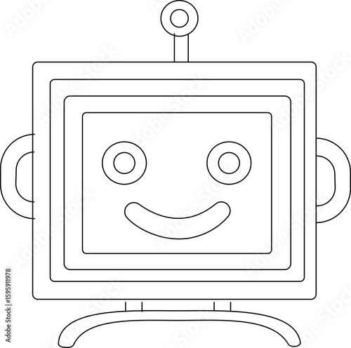 Chatbot icon.Artificial Intelligence machine Learning and chat bot.Ai chatbot icon featuring communication and translation symbols., Outline Symbol Vector Illustration.chatbot ai with a robot.