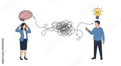Understanding complex information transfer between two minds through creative thought processes