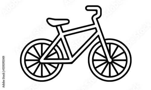 Cycling Simplicity: A clean, monochrome illustration of a bicycle, its streamlined form suggesting effortless movement and a dedication to the essential design elements.