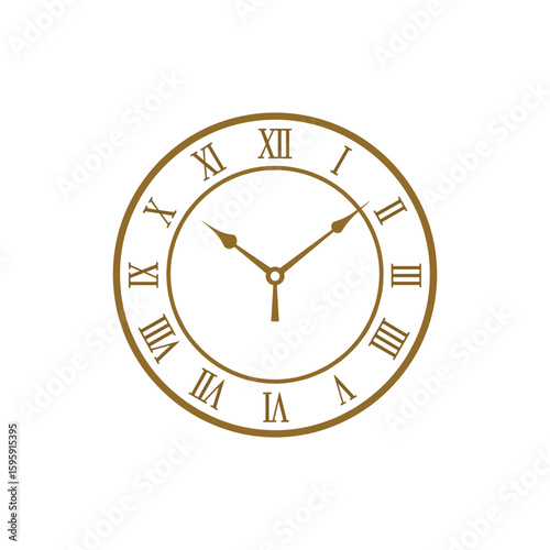 Elegant Vintage Roman Numeral Wall Clock Image Black and White Classic Timepiece Illustration High Quality Antique Clock Face PNG for Designers and Home Decor Inspiration