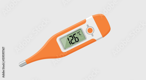 Orange Digital Thermometer Showing Temperature