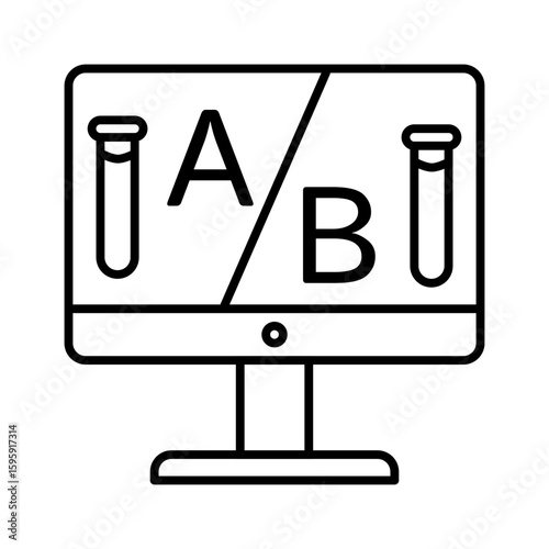 AB testing line icon with editable stroke