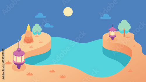 miniature paradise beach floating lanterns