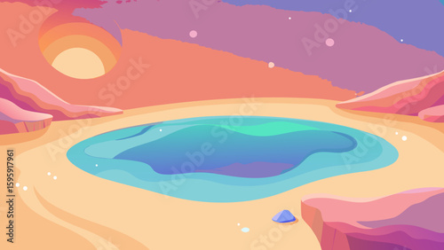 overhead sparkling magical beach pastel