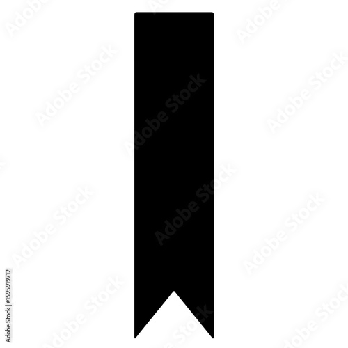 Black bookmark with pointed end for signage or decoration  
