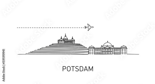 Potsdam Skyline with Germany, Travel, Plane, and Minimal.