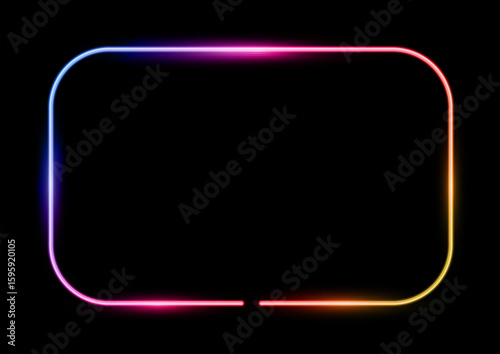 rainbow coloured neon frame background 2408