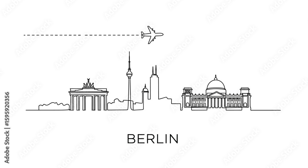 Obraz premium Berlin Skyline Travel to Germany Minimal design.