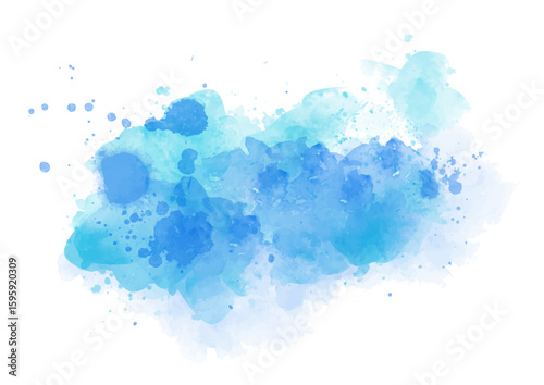 hand painted blue watercolour splatter design 1302