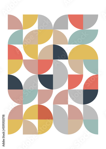 Retro style Scandi wall art background design 0307