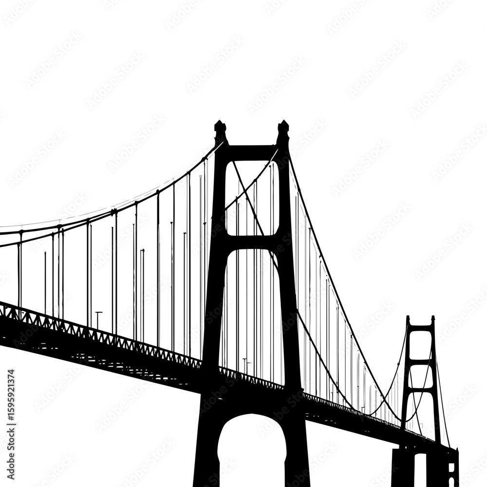 Fototapeta premium The iconic Golden Gate Bridge spans the San Francisco Bay, a stunning red suspension bridge landmark in California, USA