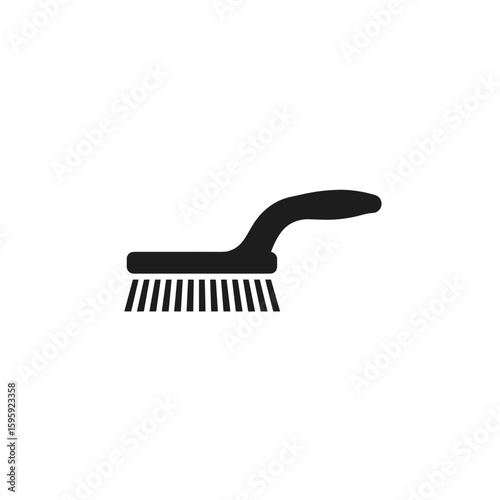 Cleaning brush icon design in black and white for cleaning concept