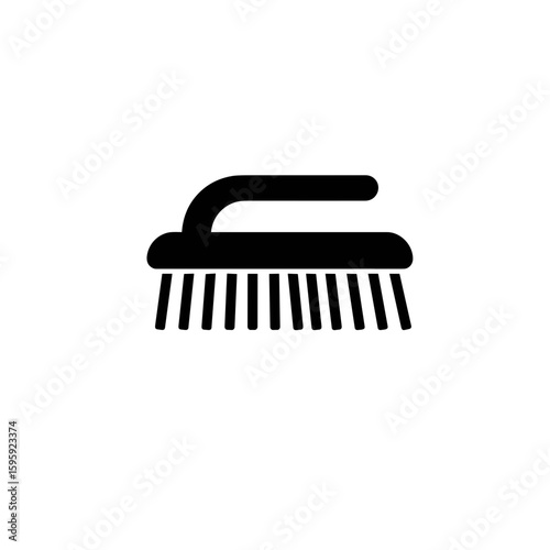 Scrub brush icon design in black and white for cleaning concept