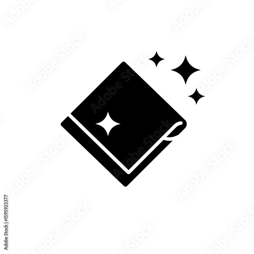 Cleaning cloth icon design in black and white for housekeeping concept