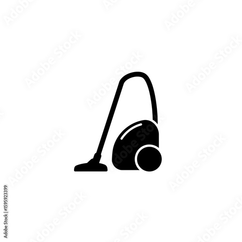Vacuum cleaner icon design in black and white for cleaning concept