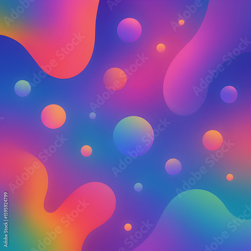 Vibrant 3D Liquid Gradient Bubbles Pattern