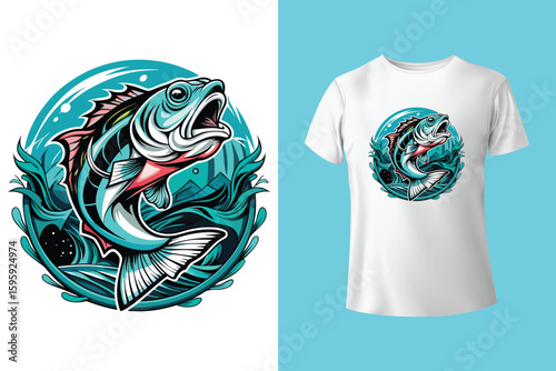 Cartoon of shark hunting little fishes

