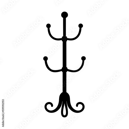 Coat rack stand hall tree furniture hanger apparel accessory silhouette