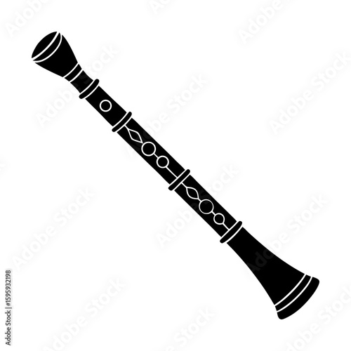 Musical instrument wind instrument shawm vector illustration silhouette